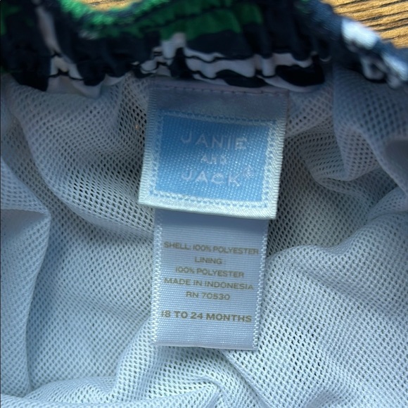 Janie and Jack Green and Blue Tropical Swim Trunks - Picture 2 of 4